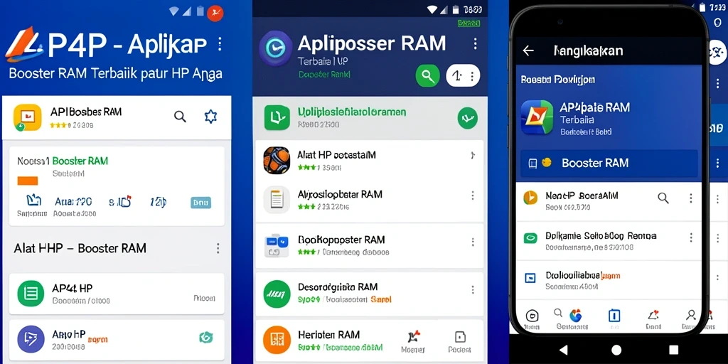 Tampilan antarmuka 4P4P yang modern dan intuitif untuk Booster RAM.