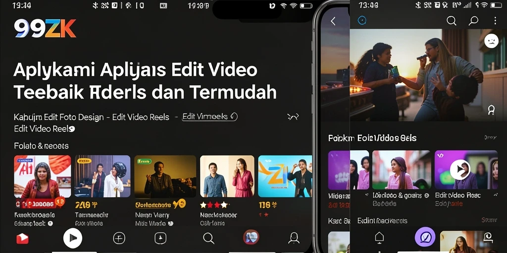Screenshot antarmuka aplikasi 99ZK untuk Edit Video Reels.