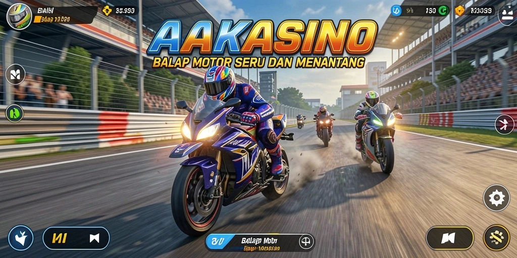 Antarmuka balap motor AAKASINO yang menarik dan interaktif.