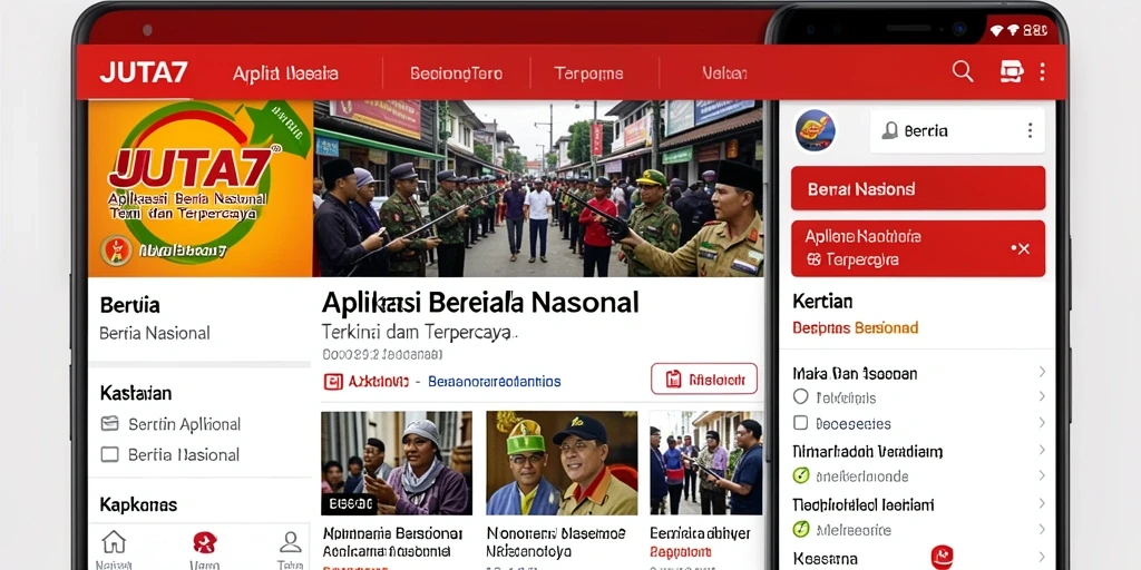 Tampilan antarmuka pengguna aplikasi JUTA7 yang modern dan informatif.