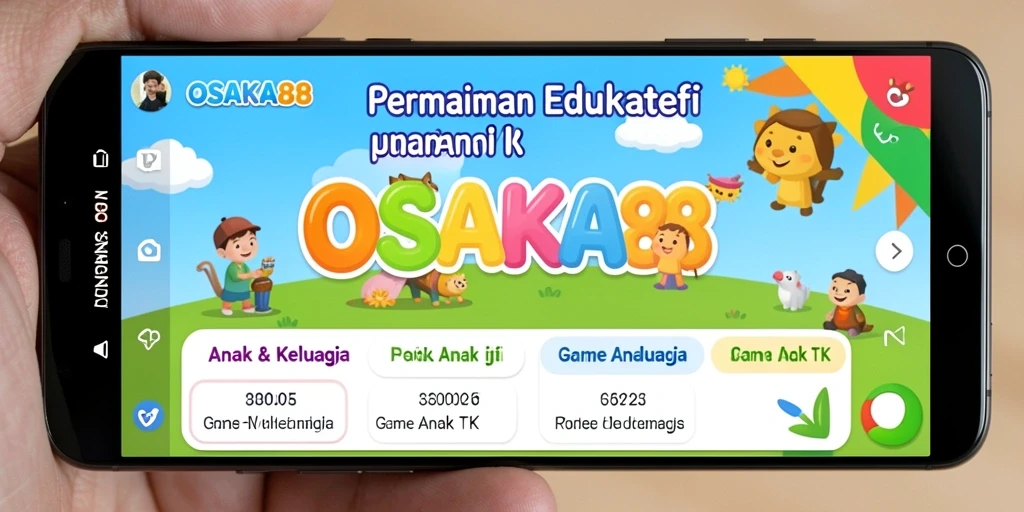 Tampilan antarmuka menarik dari OSAKA88 untuk anak-anak yang belajar sambil bermain.