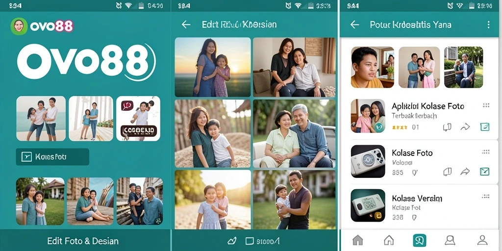 Screenshot OVO88 menampilkan antarmuka pengguna yang ramah dan pilihan kolase foto.