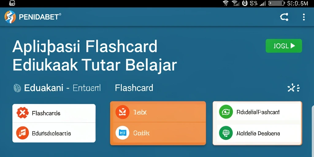 Antarmuka PENIDABET yang menarik untuk belajar Flashcard.