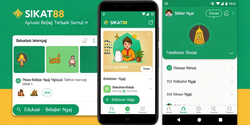 Antarmuka SIKAT88 dengan fitur Belajar Ngaji yang interaktif.