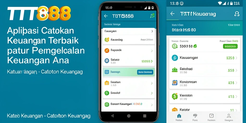 Antarmuka aplikasi TTT888 yang menampilkan catatan keuangan pengguna.