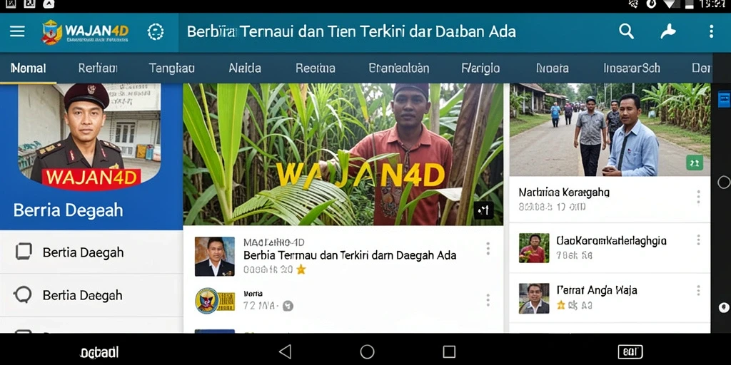 Screenshot WAJAN4D menampilkan antarmuka berita daerah yang informatif.